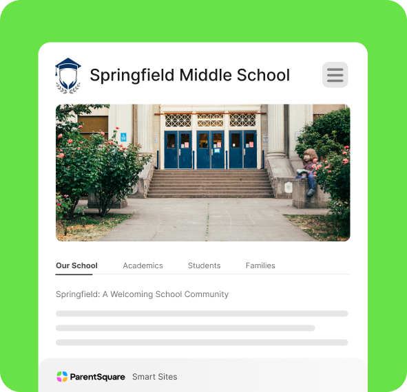 An abstracted example of a school website landing page.